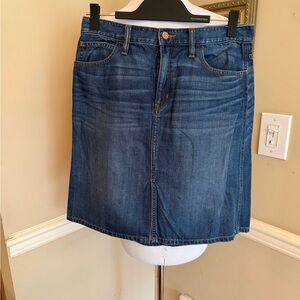 J Crew Stylish Blue Mini Skirt with front split